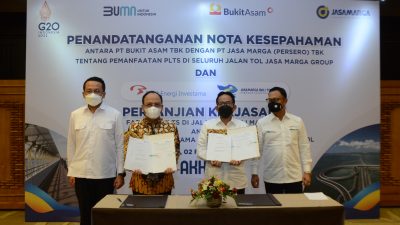 Dukung Pengurangan Emisi Karbon Global PT Bukit Asam dan PT Jasa Marga Lakukan Kerjasama