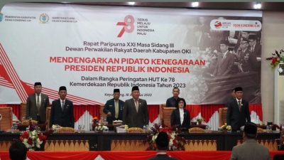 DPRD OKI Antusias Dengarkan Pidato Kenegaraan Presiden Jokowi tentang Capaian Pembangunan