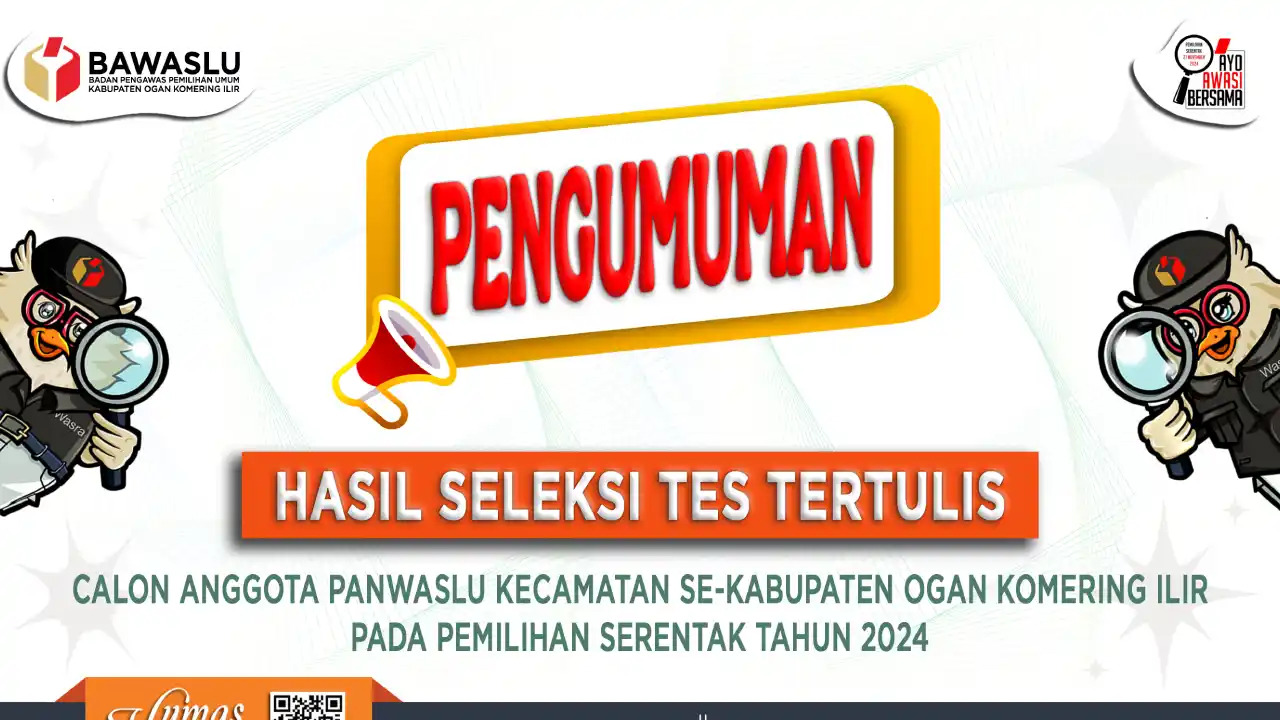 Bawaslu OKI Umumkan 36 Calon Anggota Panwascam Lolos Seleksi Tertulis, Siap Hadapi Tes Wawancara Besok!