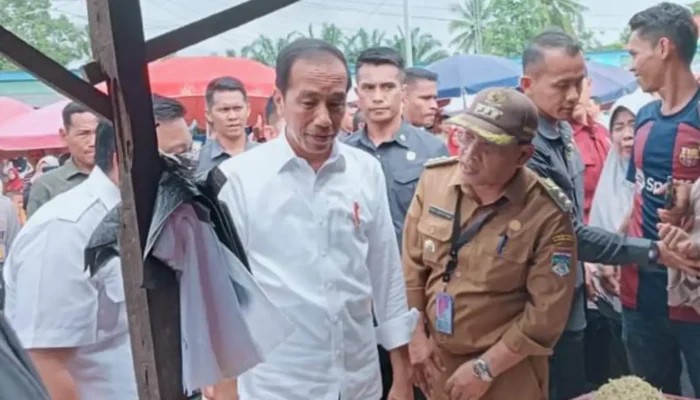 Jokowi Tinjau Harga Sembako dan Infrastruktur di Pasar Lawang Agung Muratara