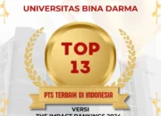 Universitas Bina Darma Palembang Raih Prestasi Gemilang, Masuk 13 Besar Universitas Terbaik di Indonesia Versi THE Impact Rankings 2024