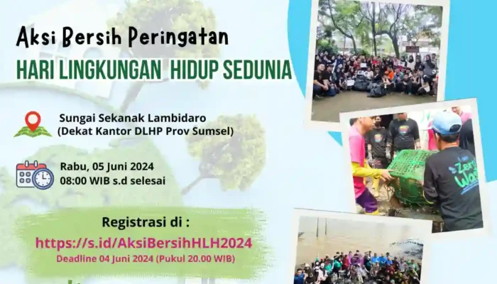 WCD Sumsel Ajak Masyarakat Bersihkan Sungai Sekanak Lambidaro di Hari Lingkungan Hidup Sedunia
