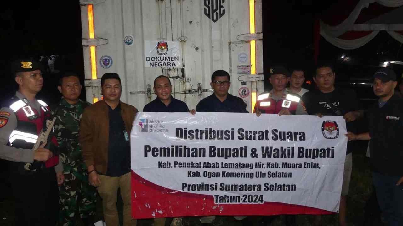 Distribusi Surat Suara Pilkada Serentak 2024 di Sumatera Selatan Mulai Bergulir