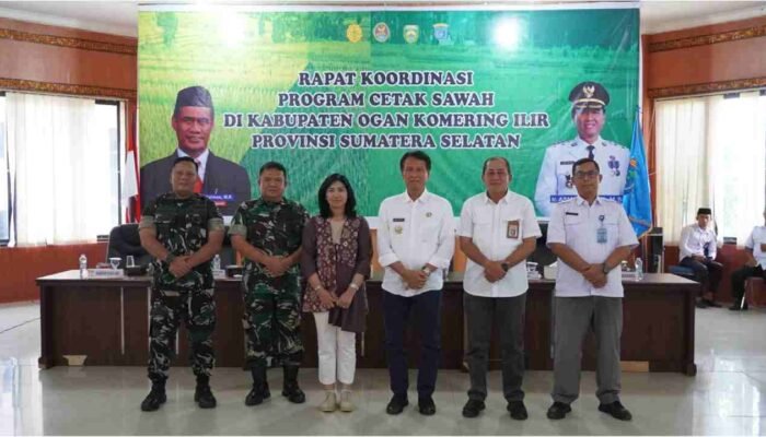 Tim cetak sawah Kementerian Pertanian RI, pada Rapat Koordinasi (Rakor) Program Cetak Sawah di Kantor Bupati OKI, Rabu (23/10/2024).