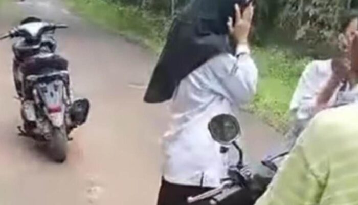 Tangkapan layar video viral dua siswi SMP korban begal di OKI