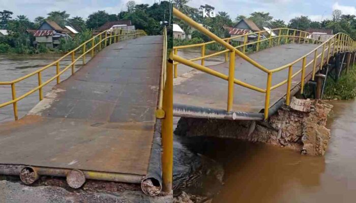 Jembatan Penghubung di Ogan Ilir Roboh, Akses Dua Desa Lumpuh Total untuk Mobil, Motor Masih Bisa Lewat dengan Risiko Tinggi