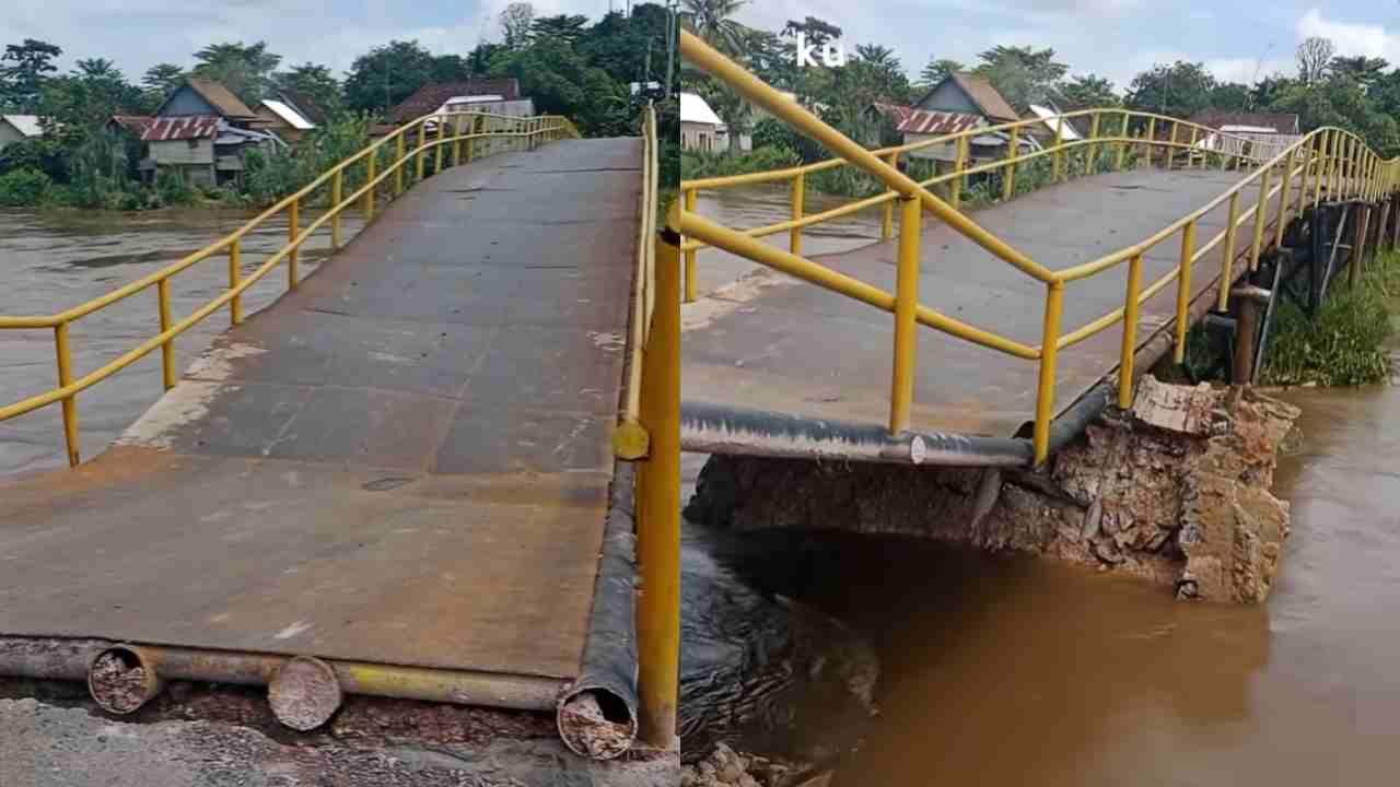 Jembatan Penghubung di Ogan Ilir Roboh, Akses Dua Desa Lumpuh Total untuk Mobil, Motor Masih Bisa Lewat dengan Risiko Tinggi