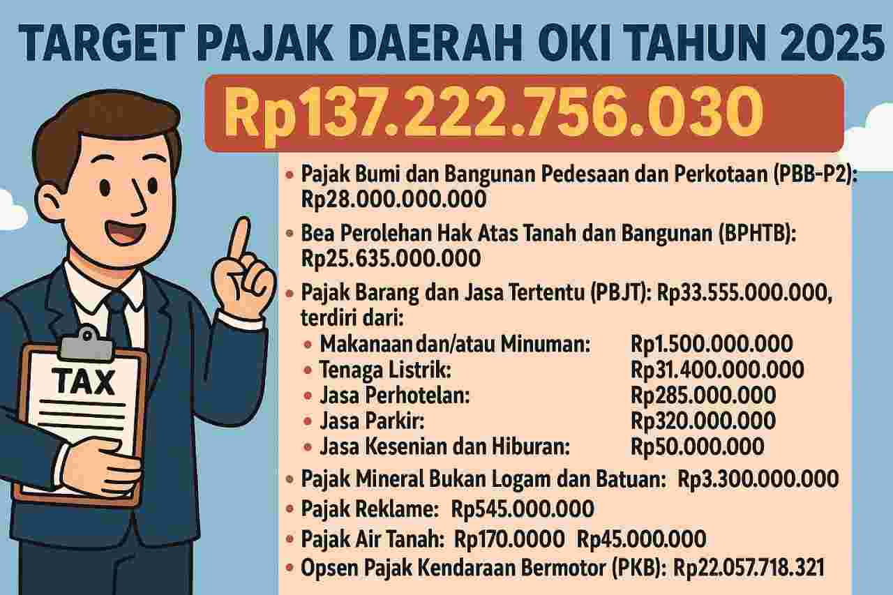 Pemerintah OKI Targetkan Pendapatan Pajak Daerah Rp137,2 Miliar pada Tahun 2025