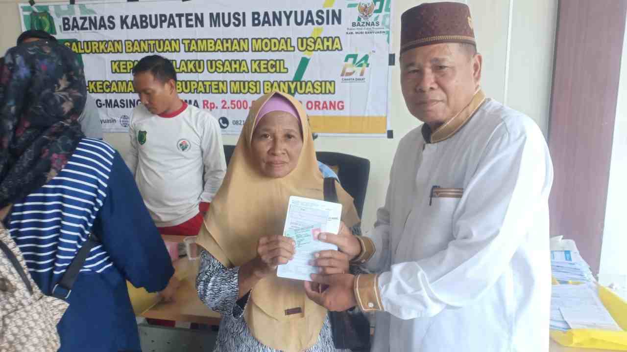 BAZNAS Muba Salurkan Bantuan Modal Usaha Pedagang Kecil Mustahik, Menyasar 15 Kecamatan, Hari Ini Giliran Sangadesa