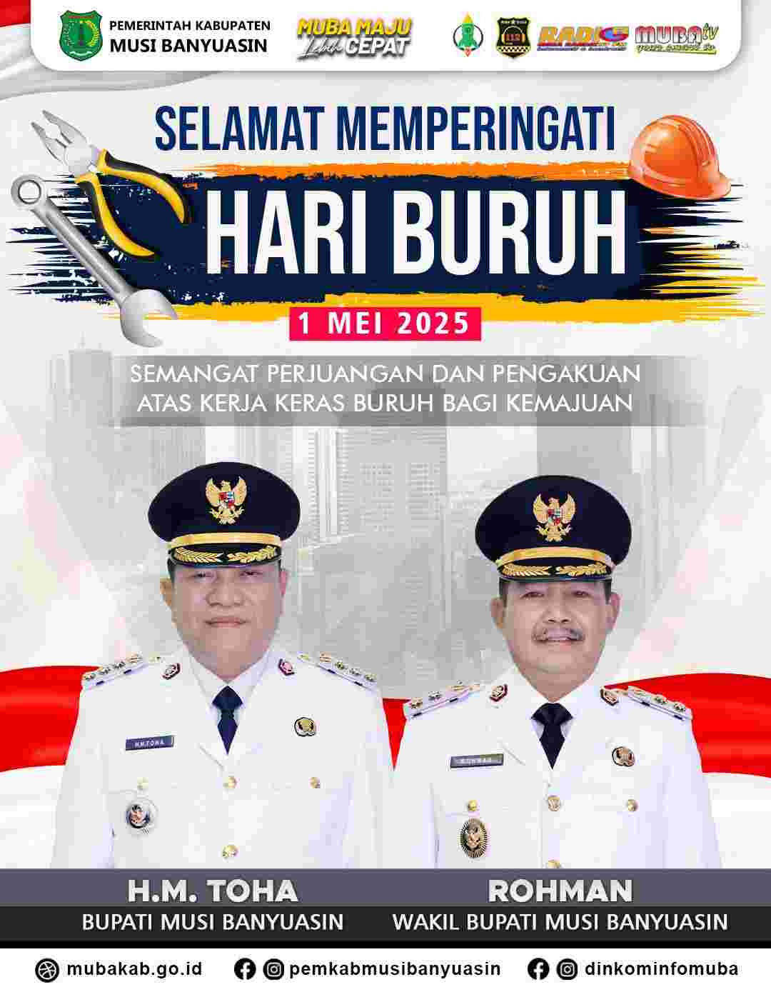 Bupati dan Wakil Bupati Muba Apresiasi Buruh di Momen Hari Buruh 2025, Sebut Penggerak Utama Pembangunan Daerah
