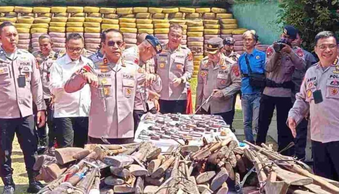 Polda Sumsel Musnahkan 614 Senpi Ilegal, Tegaskan Komitmen Berantas Peredaran Senjata Api