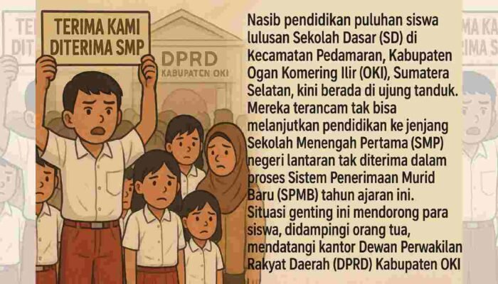 Ratusan Siswa Lulusan SD di OKI Terancam Tak Sekolah, Tak Lolos SMP Negeri karena Kuota Penuh