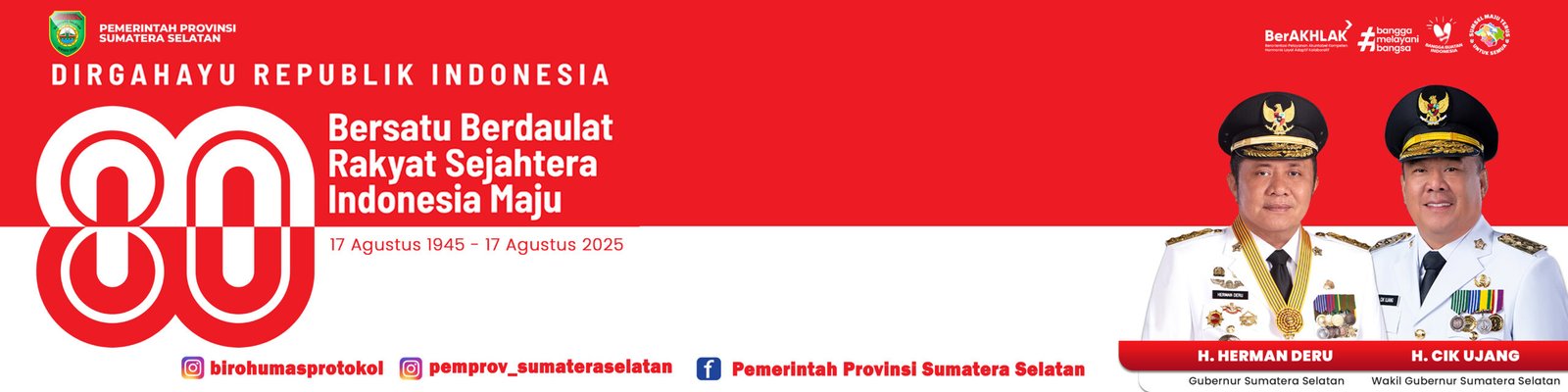 Banner Sumsel HUT RI 80