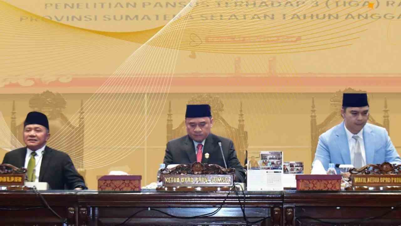 DPRD Sumsel Sahkan Tiga Raperda, Jadi Pedoman Pembangunan Hingga 2029