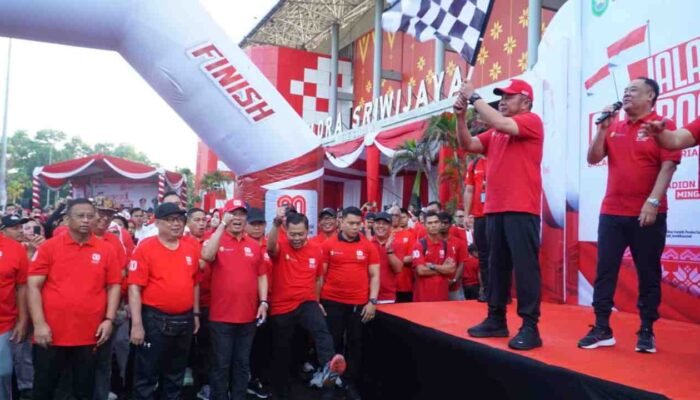 Gelar Jalan Santai dan Lomba Gembira, Gubernur Herman Deru Ajak Jajaran Pemprov Sumsel Kerja Penuh Semangat