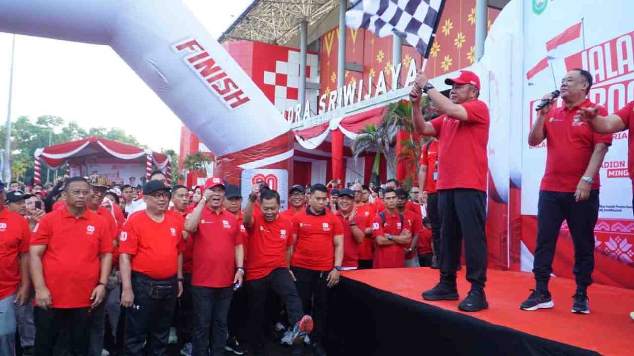 Gelar Jalan Santai dan Lomba Gembira, Gubernur Herman Deru Ajak Jajaran Pemprov Sumsel Kerja Penuh Semangat