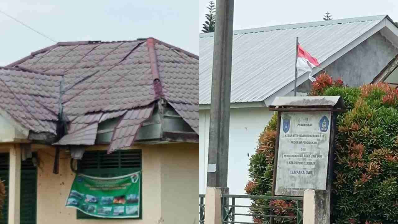 Ironi Peringatan 80 Tahun Kemerdekaan di OKI: Kantor Desa Rusak, Tanpa Atribut Merah Putih