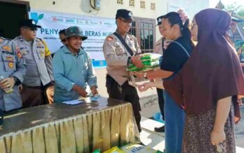 Jaga Stabilitas Pangan, Polres OKI Gelar Gerakan Pangan Murah 7 Ton Beras