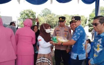 Polres OKI Gelar Pangan Murah, 2 Ton Beras Ludes Terjual