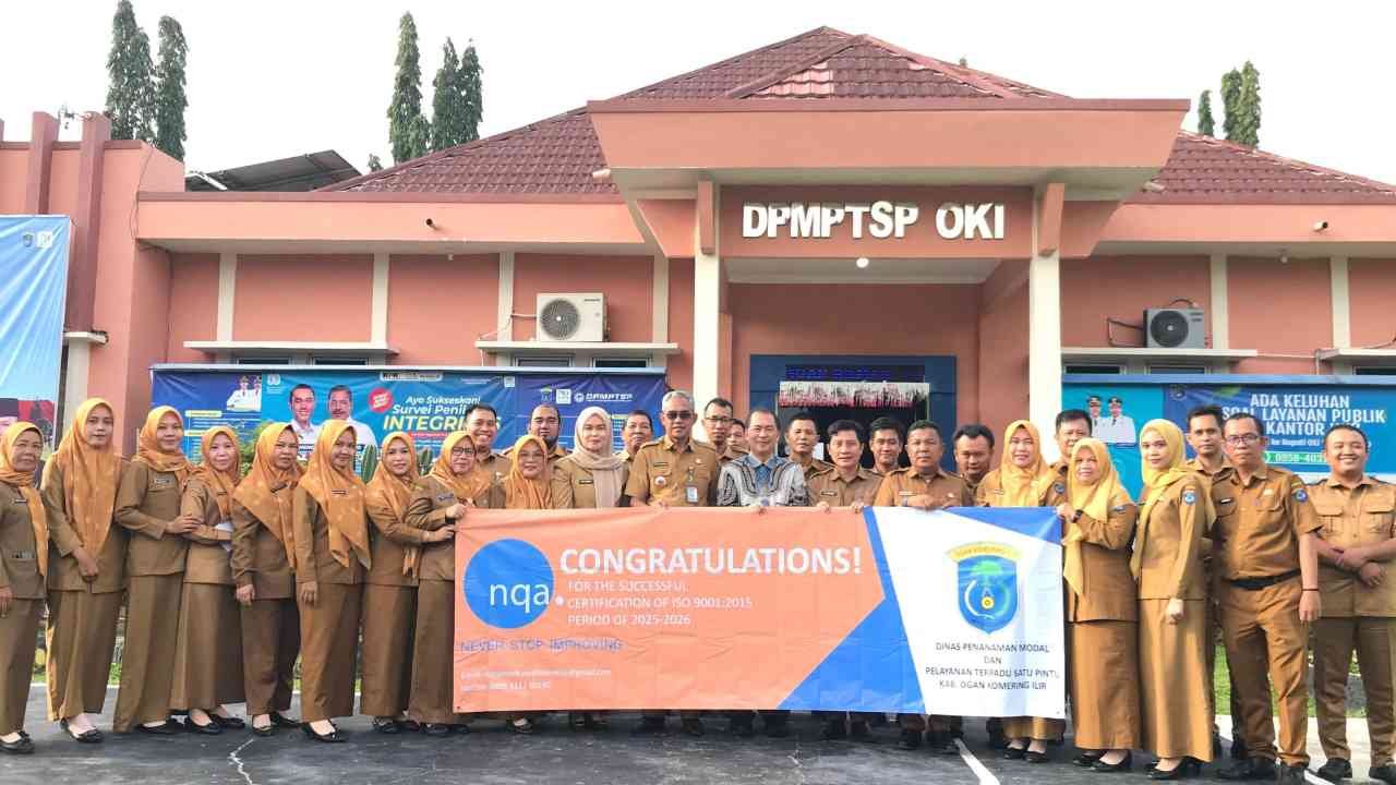 Layanan Lebih Cepat dan Transparan, Sertifikat ISO Jadi Bukti Komitmen DPMPTSP OKI untuk Masyarakat