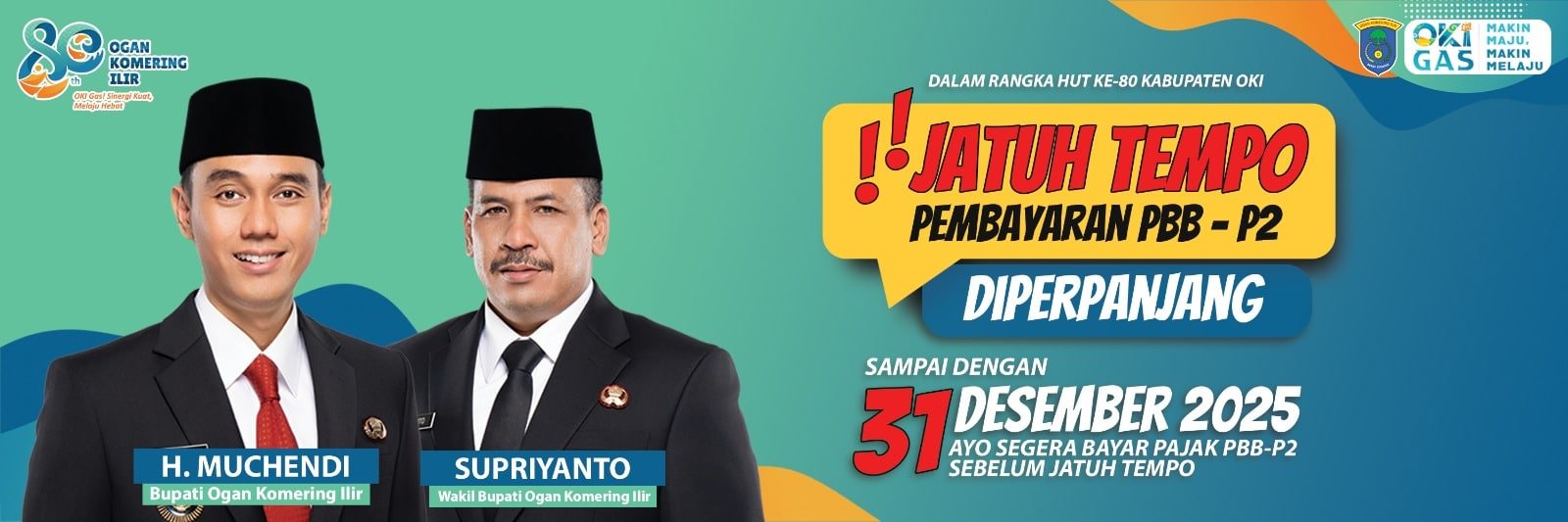 Banner Pemkab OKI HUT OKI ke 80