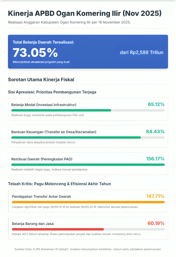 Kinerja APBD Ogan Komering Ilir (Nov 2025)