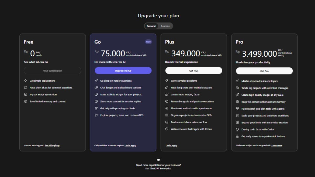 Akses ChatGPT Go: Opsi Langganan Terjangkau untuk Kebutuhan AI Harian