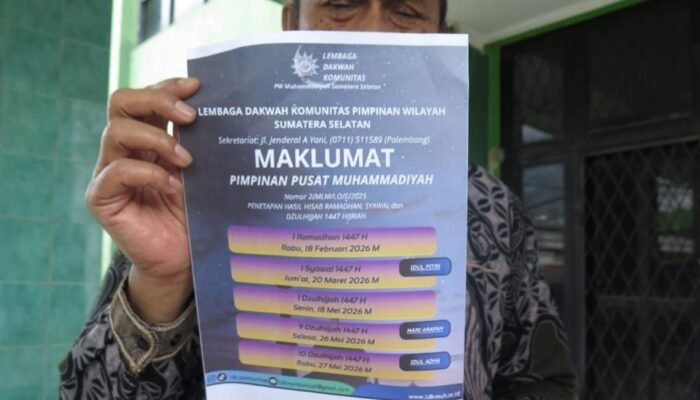 Muhammadiyah Sumatera Selatan Tetapkan Awal Ramadan pada 18 Februari 2026