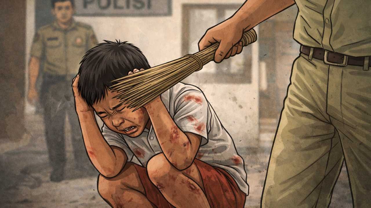 Diduga Pukuli Bocah 10 Tahun Pakai Sapu Oknum ASN Setda OKI Dilaporkan ke Polisi