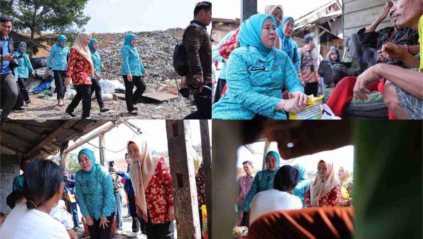 Ibu-ibu Pejabat Palembang Sambangi Warga di Balik Gunungan Sampah Sukawinatan