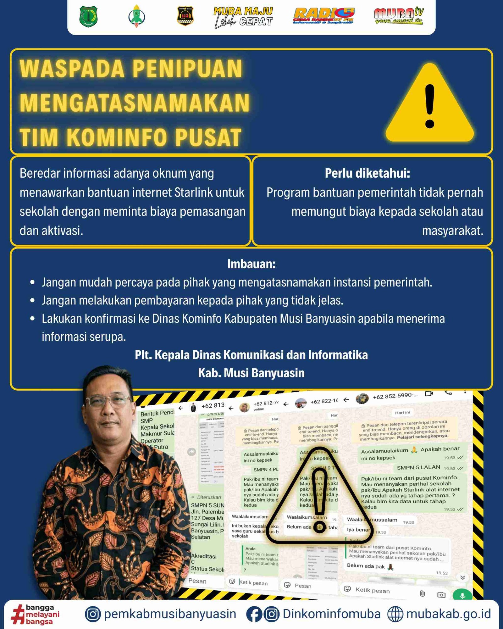 Waspada Penipuan Bantuan Starlink, Sekolah di Muba Diimbau Verifikasi Layanan