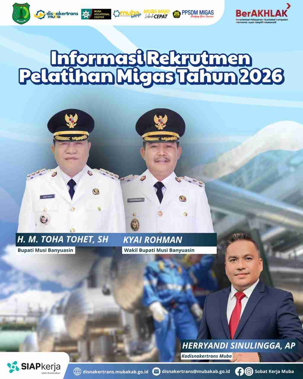 Toha-Rohman Kirim Pemuda Muba ke Pusat Migas Cepu
