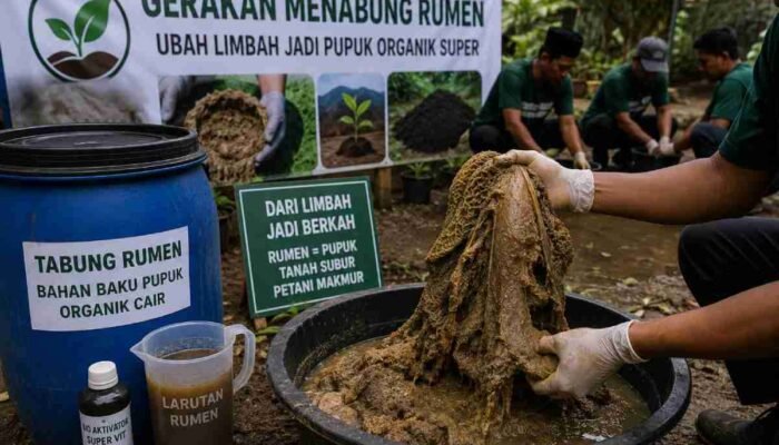 Jangan Dibuang, Gerakan Menabung Rumen Kurban Ubah Limbah Jadi Pupuk Organik Super