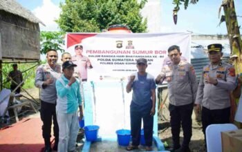 Polres OKI Bangun Sumur Bor Guna Topang Kebutuhan Air Bersih dan Kebun Warga