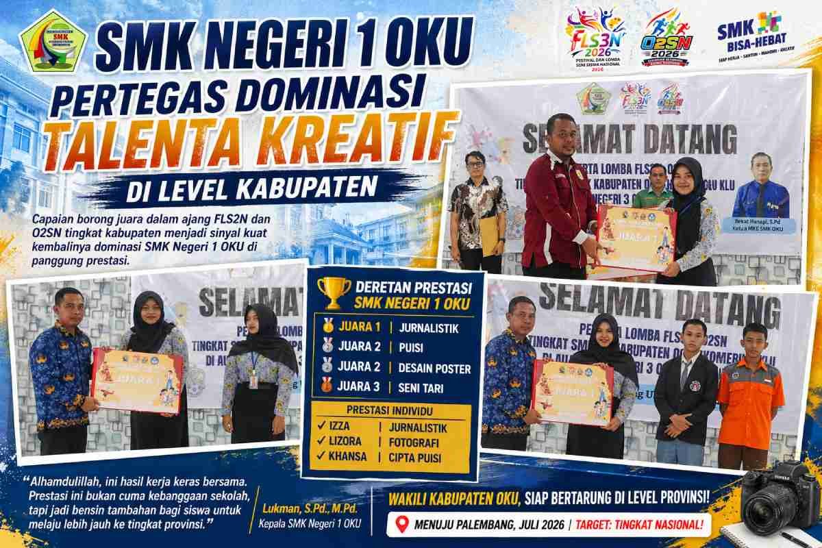 SMK Negeri 1 OKU Pertegas Dominasi Talenta Kreatif di Level Kabupaten