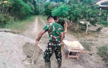 TMMD Ke-128, Kodim 0402/OKI Tegakkan Dinding Kemanusiaan di Pematang Sukatani