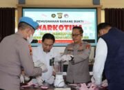 Tekan Ruang Edar Narkoba, Polres OKU Musnahkan Barang Bukti 17 Perkara