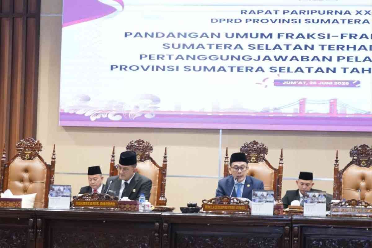 DPRD Sumsel Bahas LPJ APBD 2025, Fraksi Beri Apresiasi Disertai Sejumlah Catatan