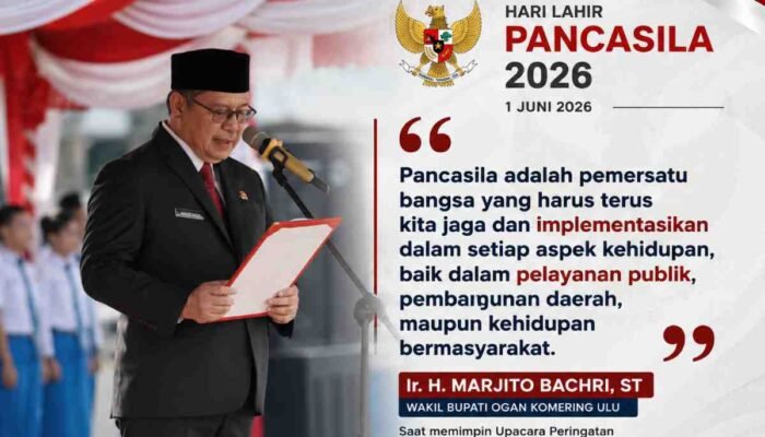 Pimpin Upacara Hari Lahir Pancasila, Wakil Bupati OKU Ajak Warga Bumikan Nilai Pemersatu Bangsa
