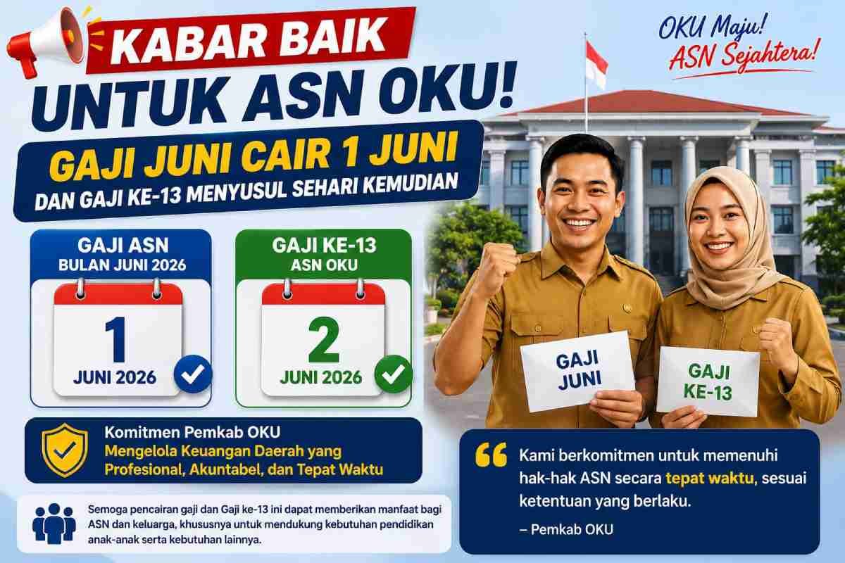 Komitmen Pemkab OKU Cairkan Gaji Reguler dan Gaji ke-13 ASN Berurutan di Awal Juni