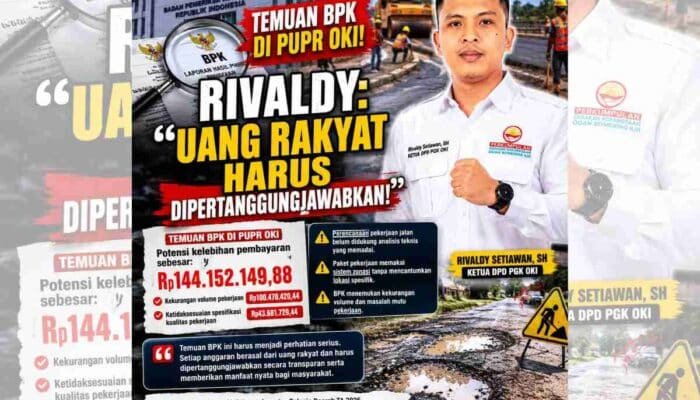 PGK OKI Bongkar Borok Dinas PUPR, Ada Proyek Tanpa Lokasi Jelas dan Pejabatnya Pilih Bungkam