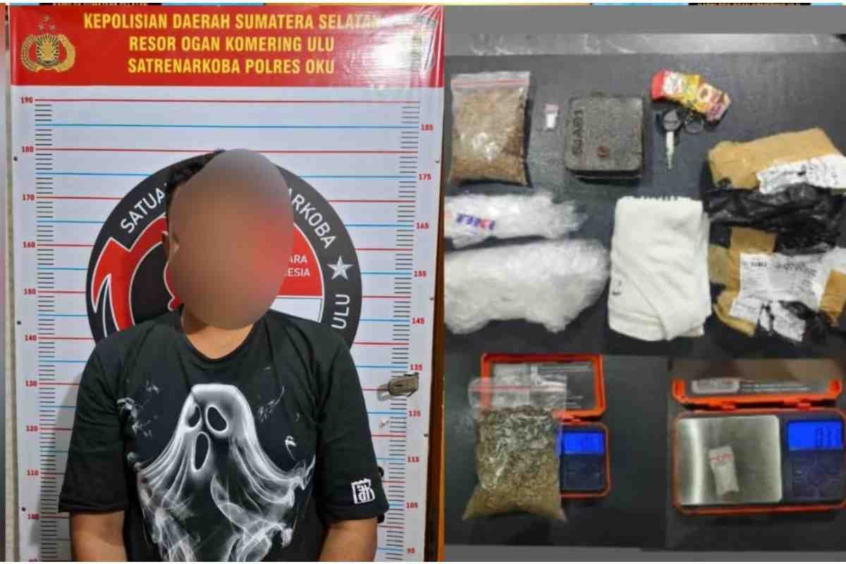 Paket Ekspedisi Lintas Provinsi Selundupkan Ganja dan Sabu di Baturaja
