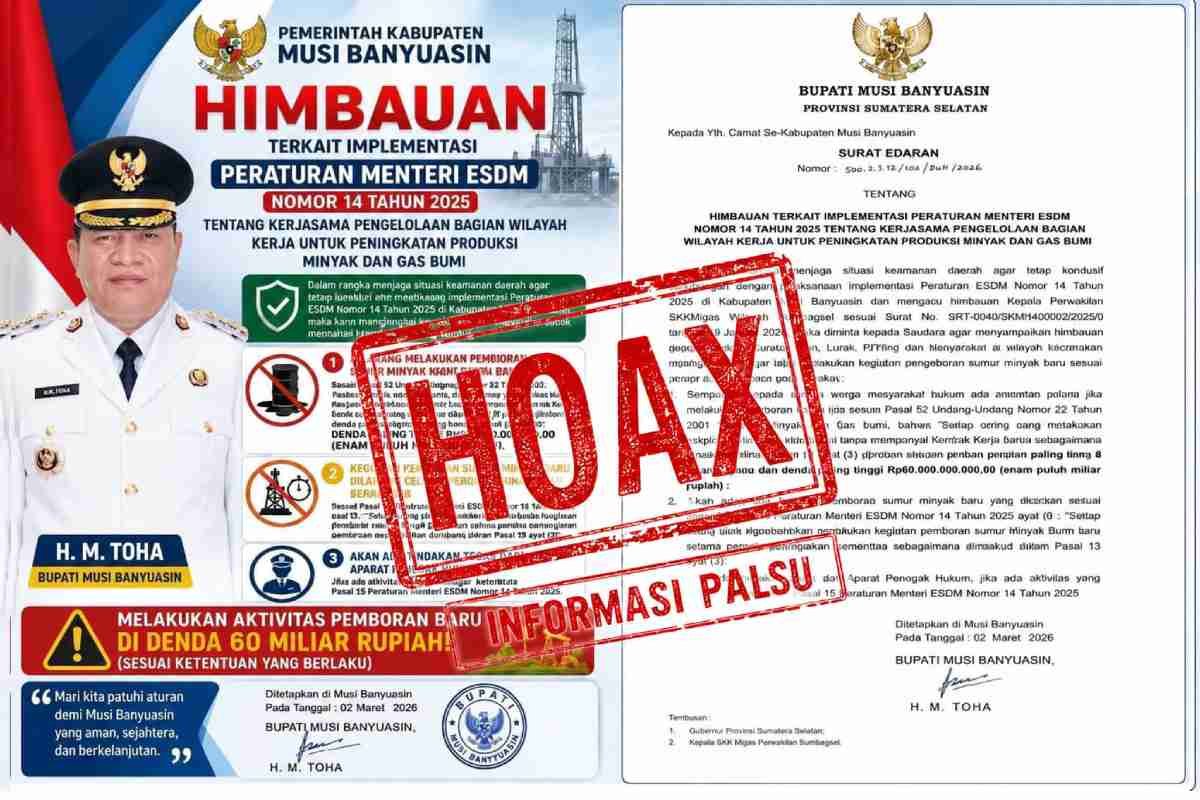 Surat Edaran Regulasi Migas Pencatut Nama Bupati di Musi Banyuasin Dipastikan Palsu