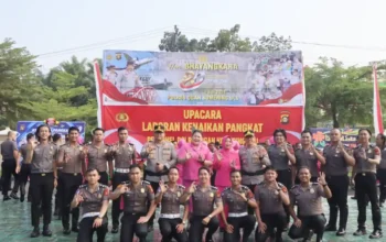 69 Personel Polres OKU Naik Pangkat, Diakhiri Tradisi Siraman Air Kembang