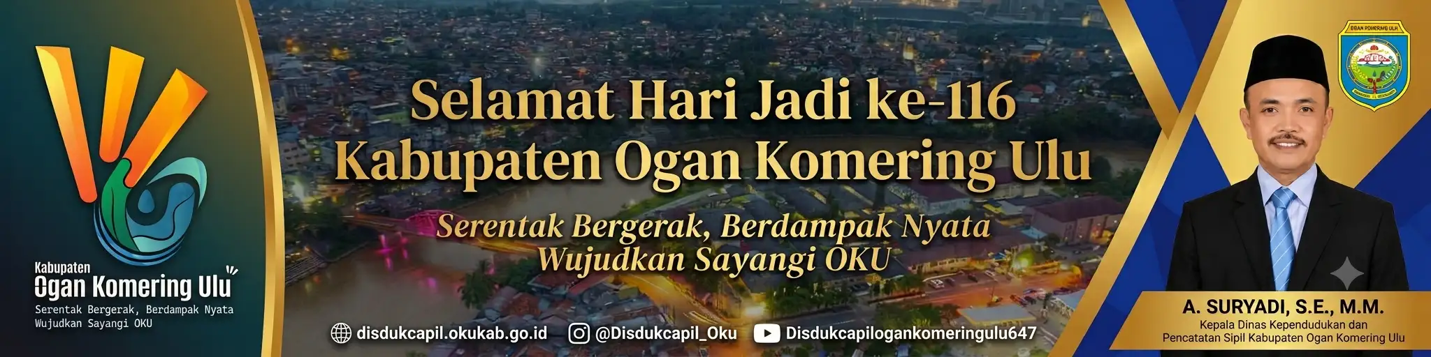 Banner HUT OKU 116 Disdukcapil