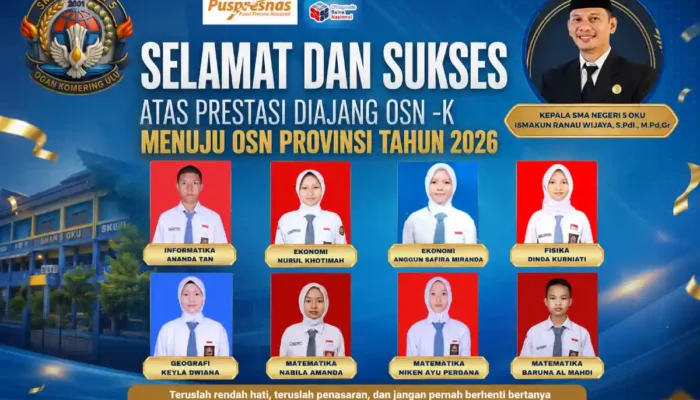 Delapan Siswa SMAN 5 OKU Melaju ke OSN Provinsi, Pembinaan Tak Bertumpu pada Satu Bidang