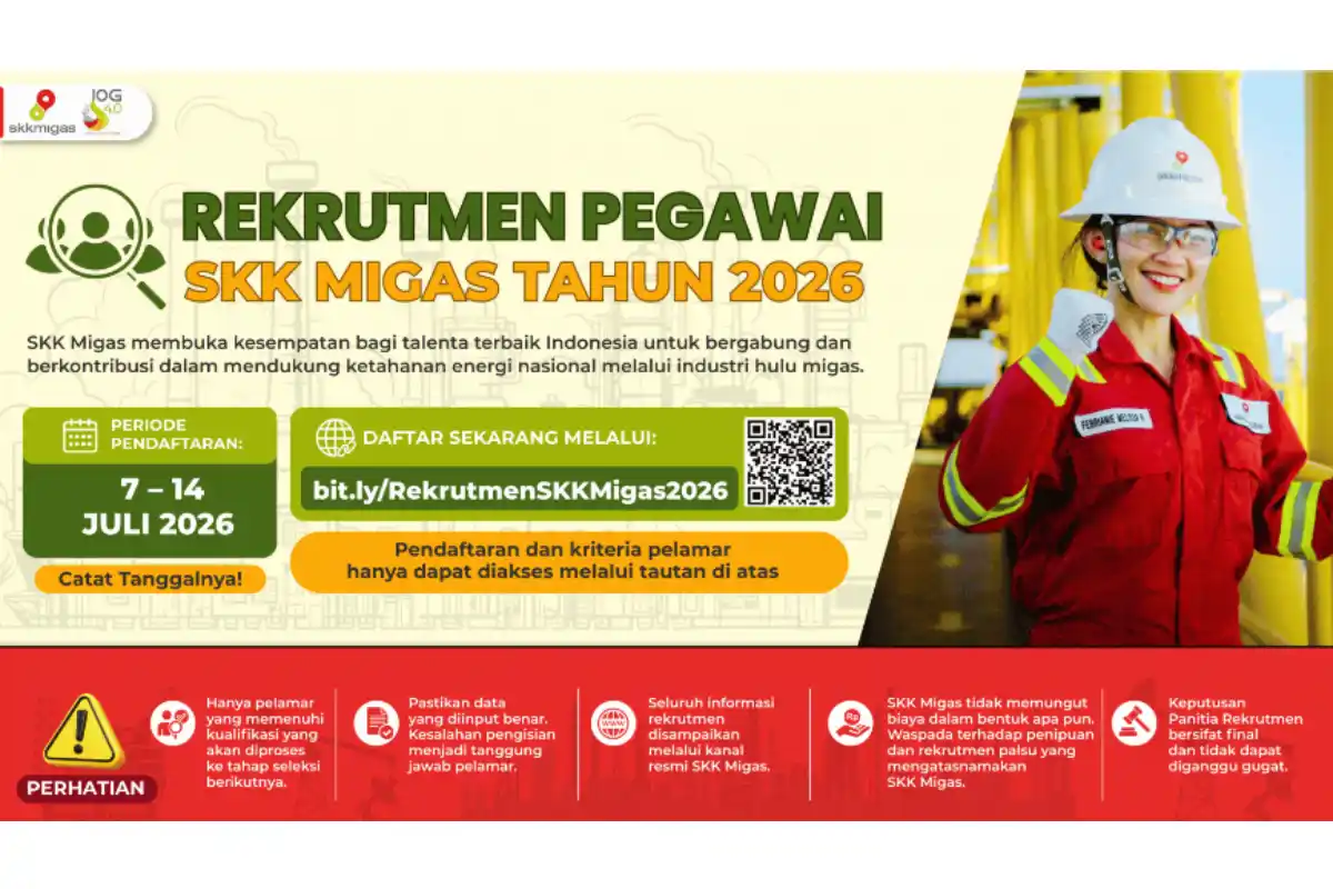 SKK Migas Buka Rekrutmen Pegawai, Tersedia 35 Posisi untuk Lulusan S1