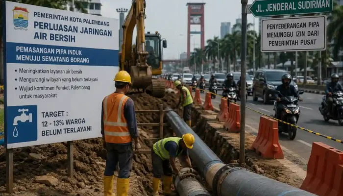 Tersandera Izin Pusat di Sudirman, Perluasan Air Bersih Palembang Tertahan