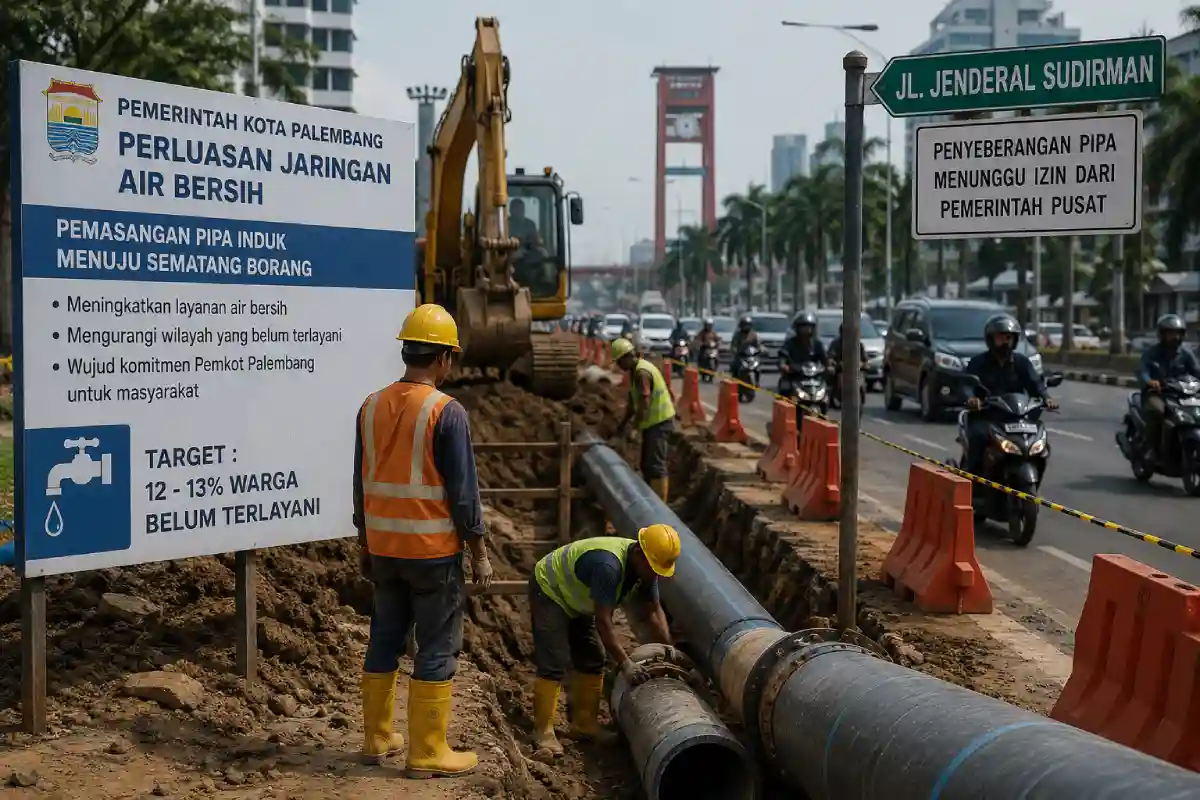 Tersandera Izin Pusat di Sudirman, Perluasan Air Bersih Palembang Tertahan