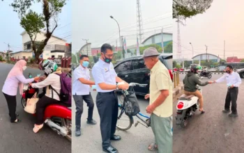 BKPSDM Muba Bagikan Masker Gratis untuk Antisipasi Dampak Kabut Asap